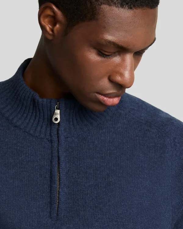 Lyle & Scott 150 Jahre Strickwaren | Pullover & Strickwaren<150 Year Knitwear - 1/4 Zip Pullover NavyHeather