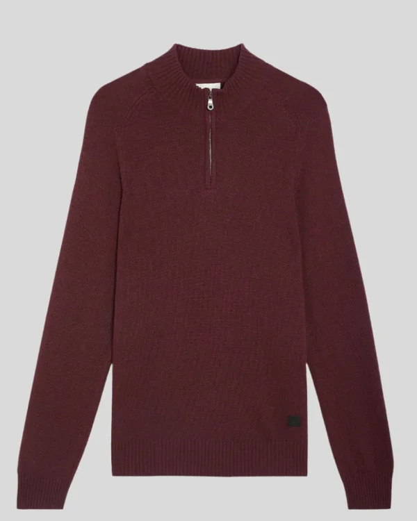 Lyle & Scott 150 Jahre Strickwaren | Pullover & Strickwaren<150 Year Knitwear - 1/4 Zip Pullover BurgundischesHeidekraut