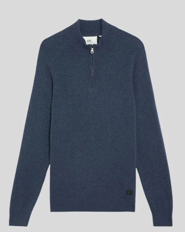 Lyle & Scott 150 Jahre Strickwaren | Pullover & Strickwaren<150 Year Knitwear - 1/4 Zip Pullover NavyHeather