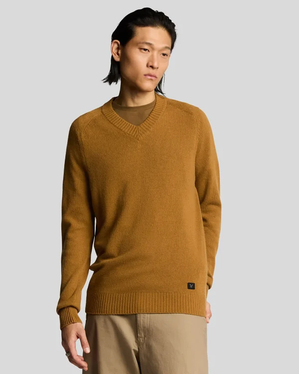 Lyle & Scott 150 Jahre Strickwaren | Pullover & Strickwaren<150 Year Knitwear - Pullover mit V-Ausschnitt GoldenHeather