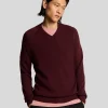 Lyle & Scott 150 Jahre Strickwaren | Pullover & Strickwaren<150 Year Knitwear - Pullover mit V-Ausschnitt BurgundyHeather
