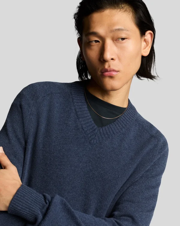Lyle & Scott 150 Jahre Strickwaren | Pullover & Strickwaren<150 Year Knitwear - Pullover mit V-Ausschnitt NavyHeather