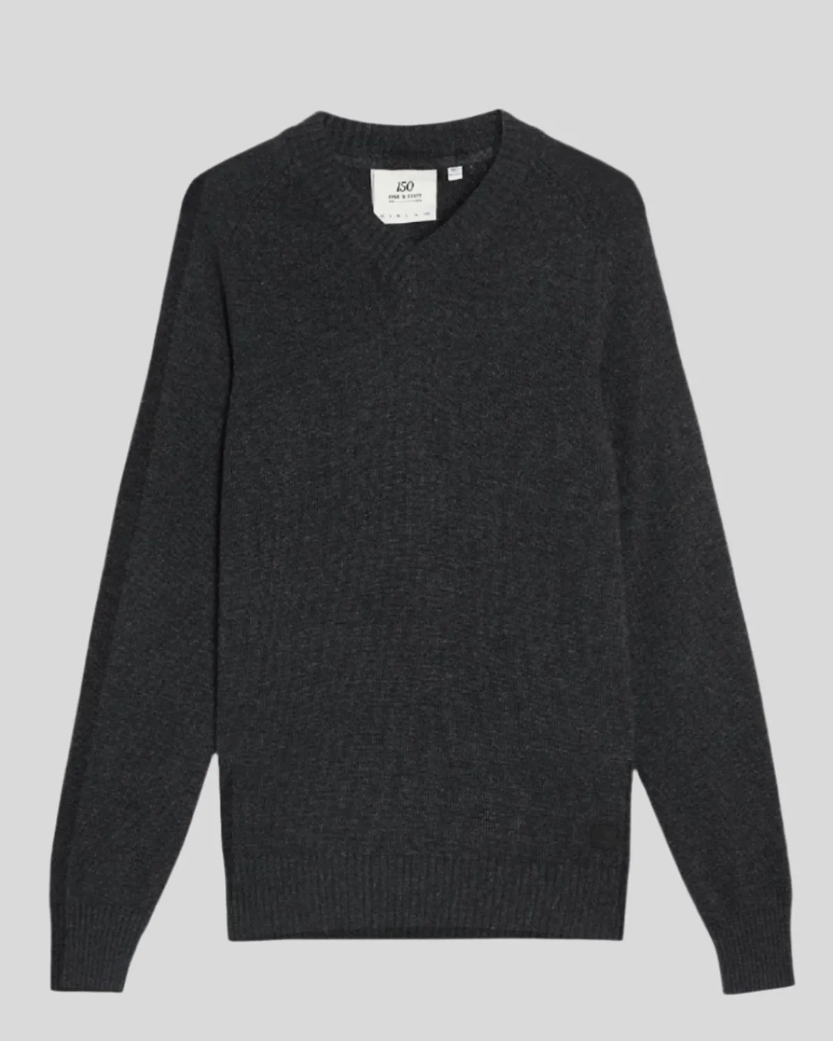 year_knitwear__pullover_mit_vausschnitt_6.webp Lyle & Scott 150 Jahre Strickwaren | Pullover & Strickwaren<150 Year Knitwear - Pullover mit V-Ausschnitt BlackHeather