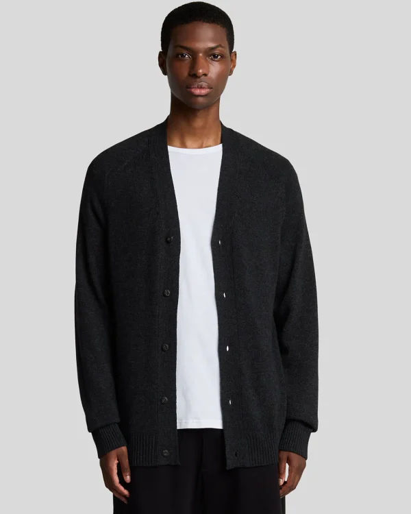 Lyle & Scott 150 Jahre Strickwaren | Pullover & Strickwaren<150 Year Knitwear - Strickjacke mit V-Ausschnitt BlackHeather