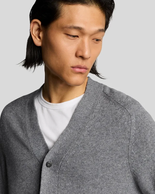 Lyle & Scott 150 Jahre Strickwaren | Pullover & Strickwaren<150 Year Knitwear - Strickjacke mit V-Ausschnitt GreyHeather